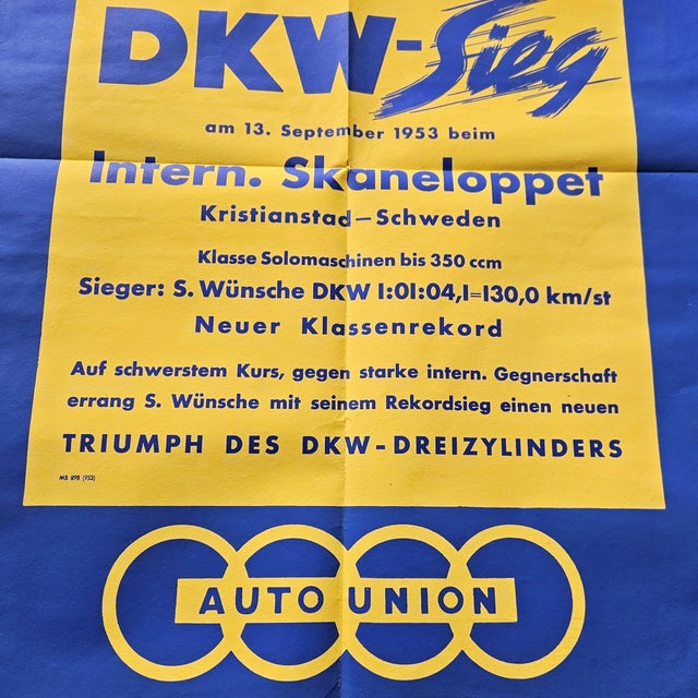 Original Poster DKW Motorrad Sieg Intern, 1953 For Sale - Image 3 of 5