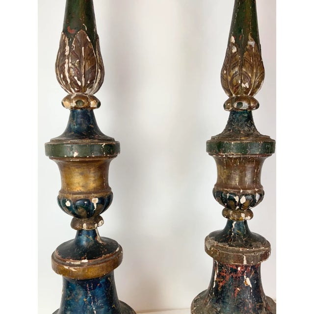18th Century Italian Altar Prickets- a Pair For Sale - Image 11 of 12