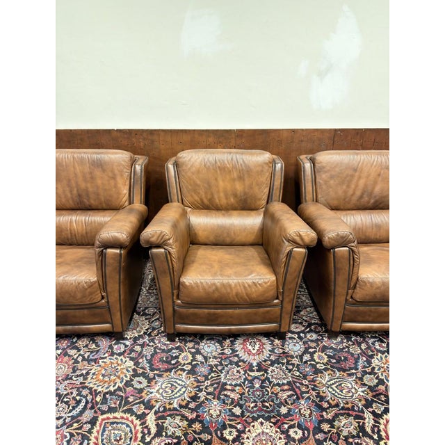 Brown English Chesterfield Chairs, Set of 4 For Sale - Image 8 of 18