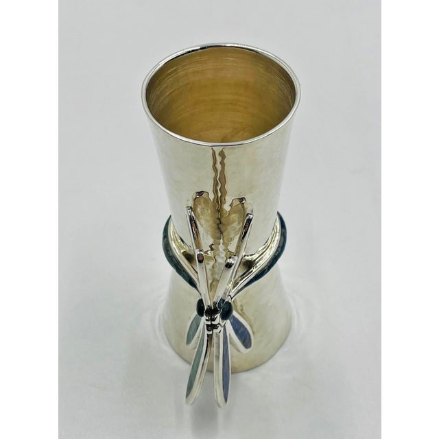 1980s 1980s Los Castillo Taxco Shot Glass With Lapis & Malachite Dragonfly Handle For Sale - Image 5 of 18