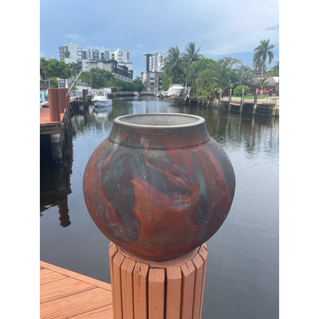 Vintage Tony Evans Studio Pottery XL Raku Pot For Sale - Image 11 of 12