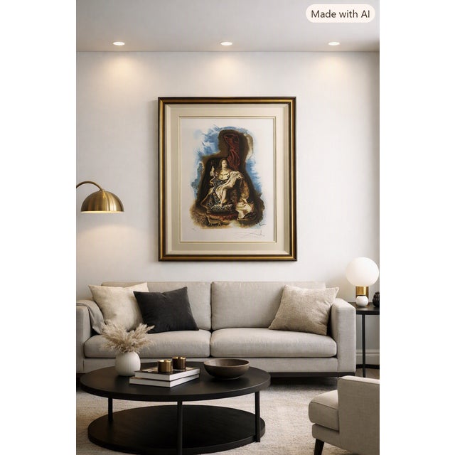 Mid-Century Modern 1970s Salvador Dalí “Little Prince” — Signed Limited Edition Lithograph, 199/300, Framed For Sale - Image 3 of 11