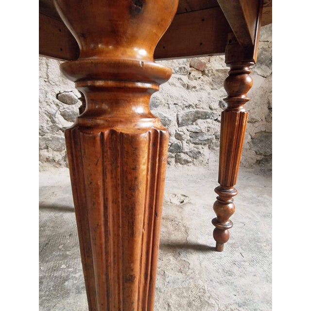 Antique French Round Walnut Dining Table, 1890s For Sale - Image 13 of 18