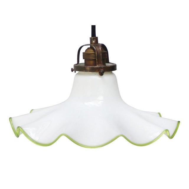 Mid-Century Modern French Opaline Glass Pendant Light For Sale - Image 6 of 6