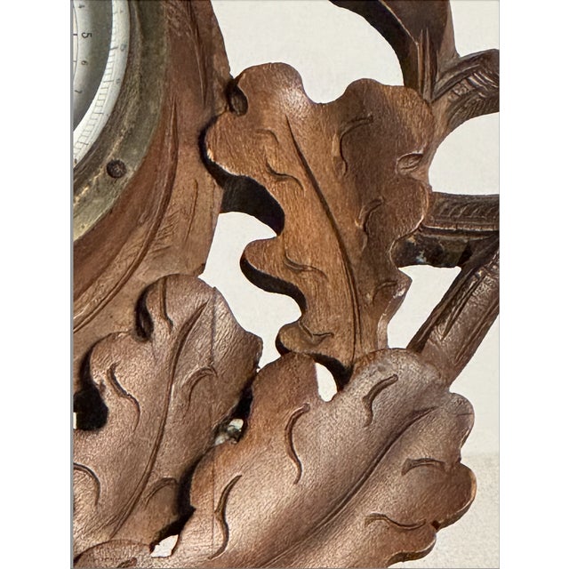 1900s Antique American Barometer With Oak Leaf and Acorn Detail For Sale - Image 4 of 6