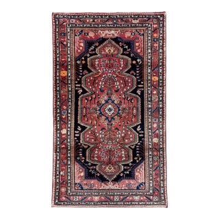 Antique Persian Hamadan Hand-Knotted Rug 3'7" X 6'1" For Sale