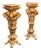 Ornate French-Style Pedestal Stand Set of 2 – Heavy Gold Leaf Finish With Sculpted Decorative Details For Sale