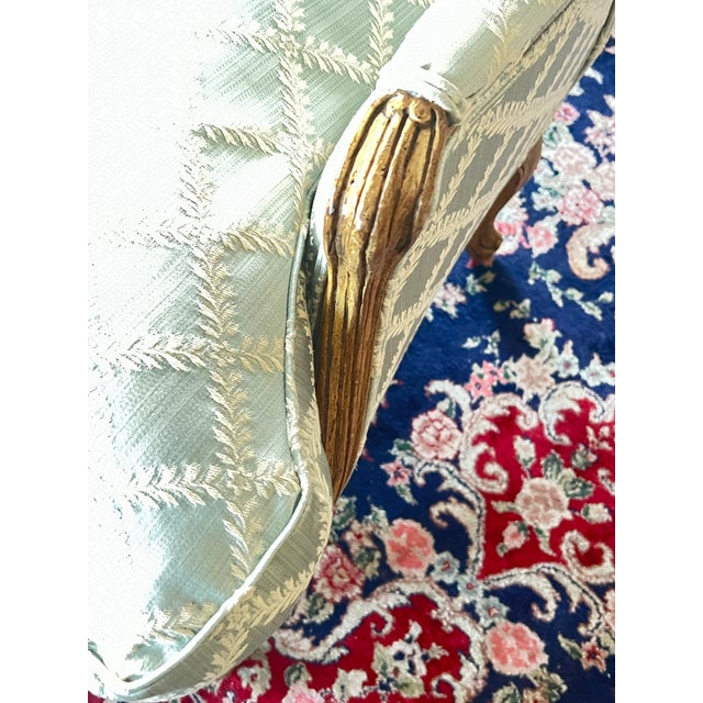 1990s Pair of Early 1990s Era Paint Decorated French Louis XV Bergere Chairs For Sale - Image 5 of 12