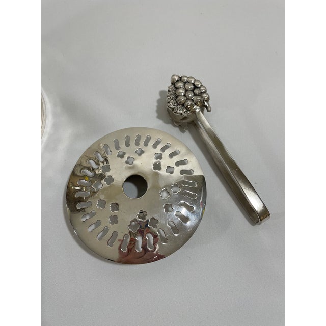 1970s Italian Silverplated Grape Motif Ice Bucket With Drain and Tongs For Sale - Image 12 of 18