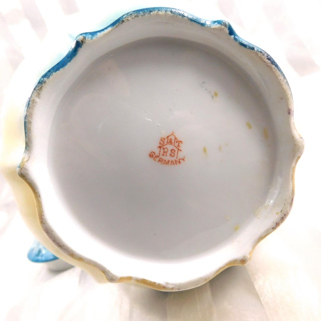 1930s White and Teal Reinhold Schlegelmilch (Rs Prussia) Chocolate Pot # 26879 For Sale - Image 9 of 10