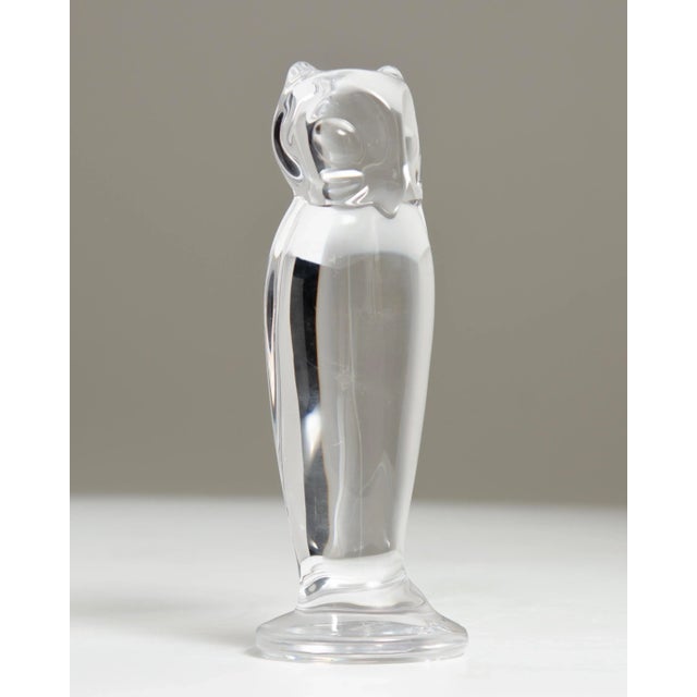 Transparent Sevres France Crystal Owl Sculpture For Sale - Image 8 of 11