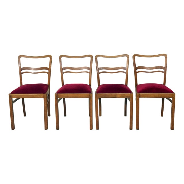Art Nouveau Dining Chairs, 1920s, Set of 4 For Sale