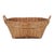 Mid-Century Chinese Large Bamboo & Rattan Woven Basket With Handles For Sale
