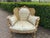1960 French Louis XVI Gold Beech Damask Settee 1pc For Sale - Image 13 of 13