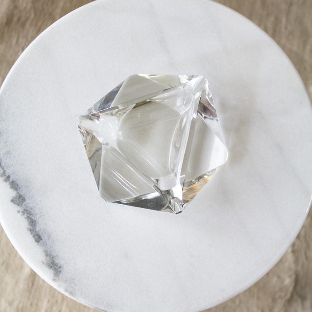 Baccarat or Murano Style Faceted Crystal Ashtray or Catchall. For Sale - Image 6 of 12