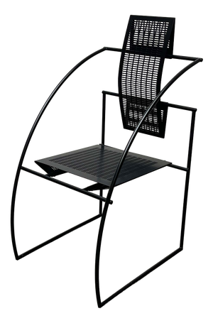 Postmodern Italian Black Perforated Metal Quinta Chair by Mario Botta for Alias, 1980s