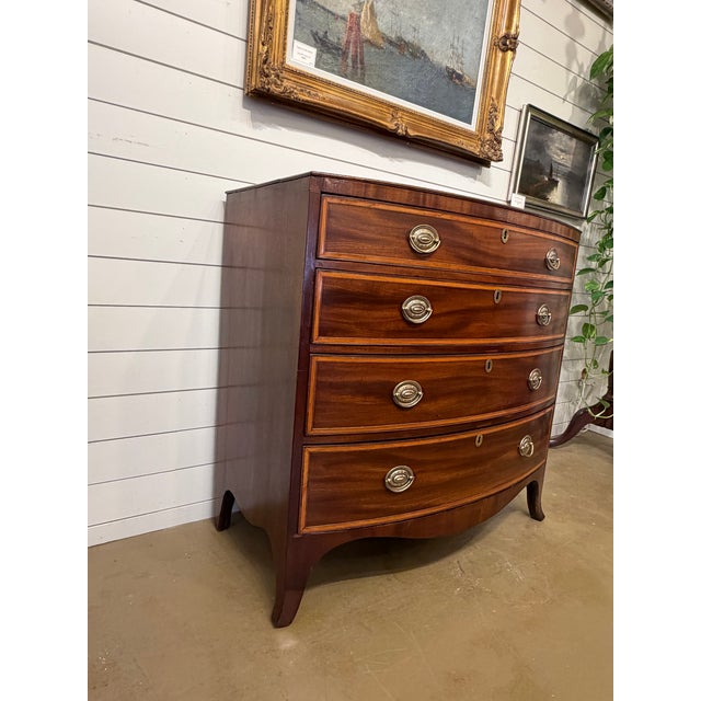 English 19th Century English Bow Front Chest For Sale - Image 3 of 15