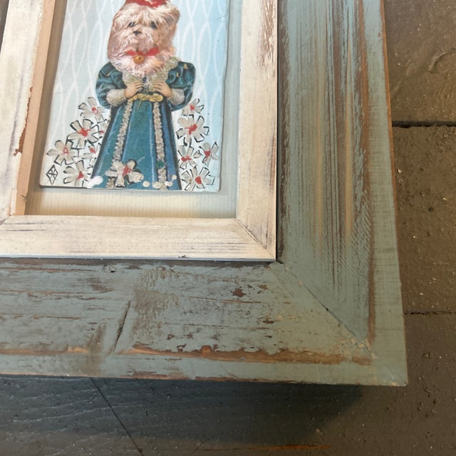 Folk Art Contemporary Folk Art Miniature Dog Collage / Painting by Judy Henn For Sale - Image 3 of 4