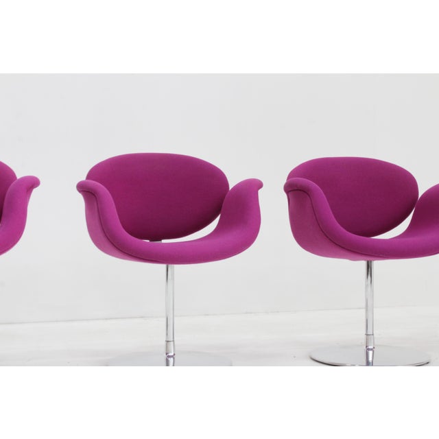 Green Vintage Little Tulip Swivel Dining Room Chairs by Pierre Paulin for Artifort, 1990s, Set of 4 For Sale - Image 8 of 11