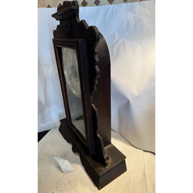 Antique Russell & Jones Parlor Mantel Clock With Alarm- “Chicago” Model For Sale - Image 9 of 11