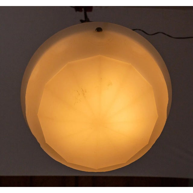 Early 20th Century White Frosted Glass Bowl Pendant Light For Sale - Image 4 of 9