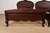 Wood Romweber Style Antique French Provincial Louis XV Carved Mahogany Twin Beds, Pair For Sale - Image 7 of 9