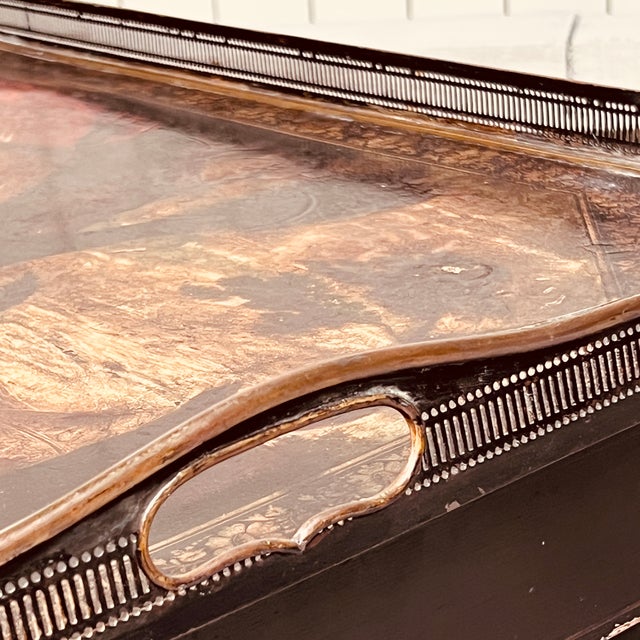 19th Century Octagonal Tole Tray Table with The Family of Darius Before Alexander the Great For Sale - Image 9 of 11