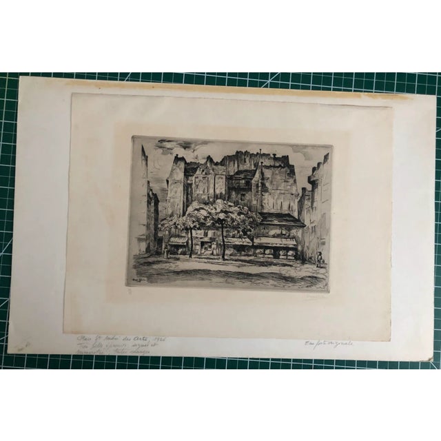 1926 Ernest Laborde Parisian Etching For Sale - Image 4 of 5