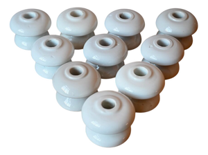 Danish Candlesticks in White Porcelain, Set of 8