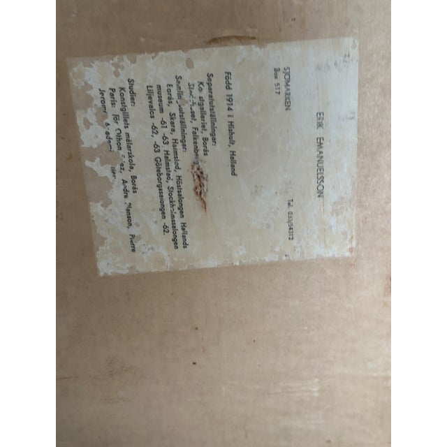 Erik Emanuelsson, Komposition, 1964, Oil on Panel, Framed For Sale - Image 4 of 11