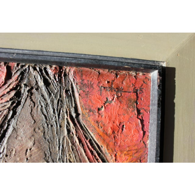 Paul Sprohge Deep Tonal Abstract Expressionist Textured Painting 1965 For Sale - Image 4 of 6