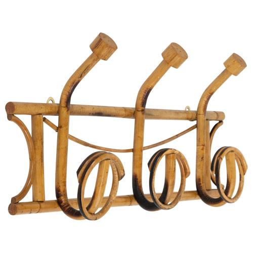 Mid-Century Wall Coat Rack in Bamboo and Rattan, Italy, 1960s For Sale - Image 14 of 14