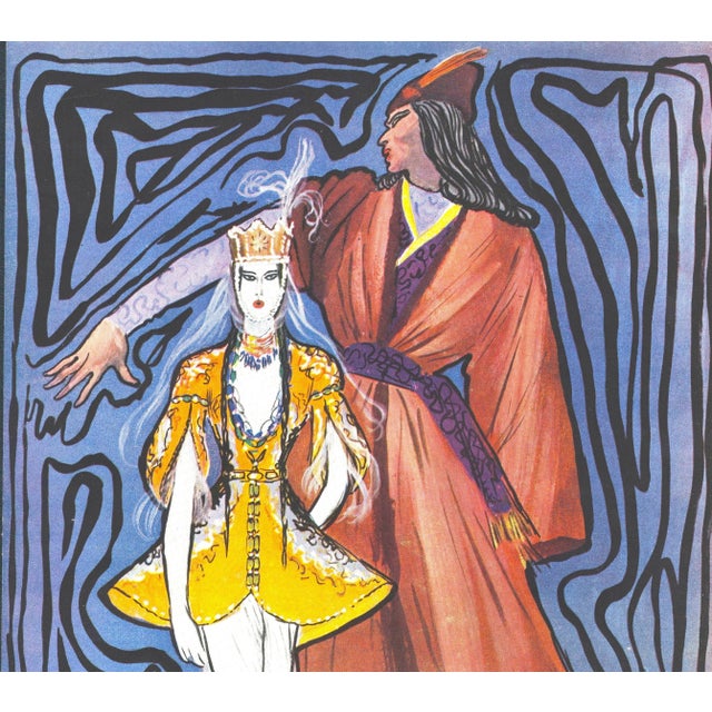 This is a 1946 vintage print for dance costume designs that originally appeared in a French magazine of the time. It is...