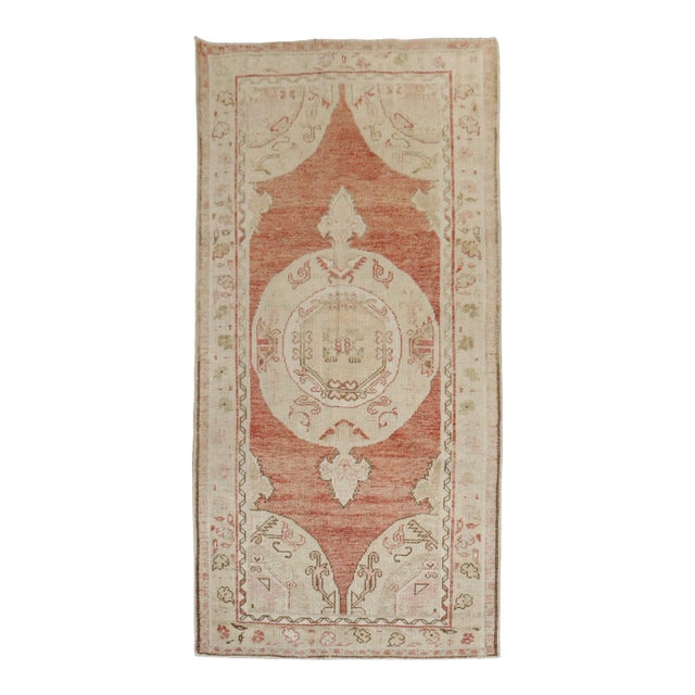 Vintage Zabihi Collection Turkish Oushak Throw Size Runner - 3'5" x 6'9" For Sale