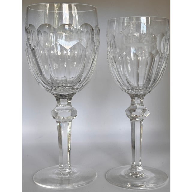 Late 20th Century Late 20th Century Waterford Curraghmore Water & Wine Goblets - A Pair For Sale - Image 5 of 13