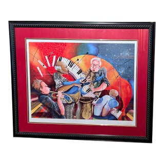 Contemporary Glynn Marcus “One Nite Outta This World” 56th Grammy Awards Series Seriolithograph in Color on Wove Paper Signed Plate For Sale