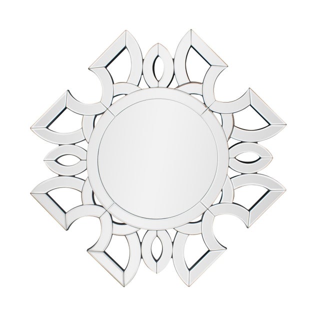 The frame composed of interwoven mirrored bands, exudes a sense of cosmic intrigue and artistry. The outer mirrored band,...