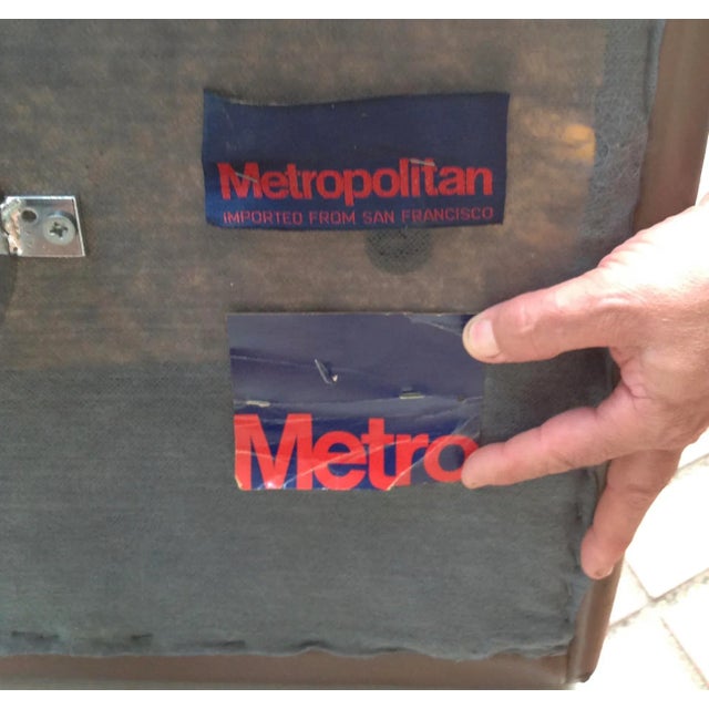 Metal Mid Century Leather Lounge Chair & Ottoman Designed by Jules Heumann For Sale - Image 7 of 13