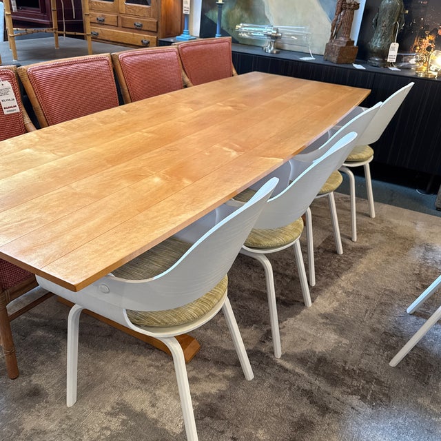 Boat Shaped Trestle Dining Room Table For Sale - Image 4 of 12