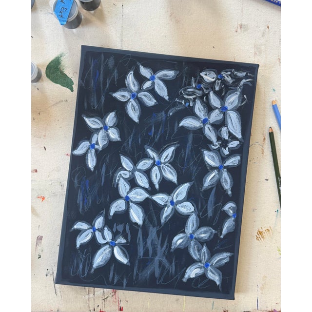 2020s Dogwoods in Blue, Painting by Louis Venturelli For Sale - Image 5 of 5
