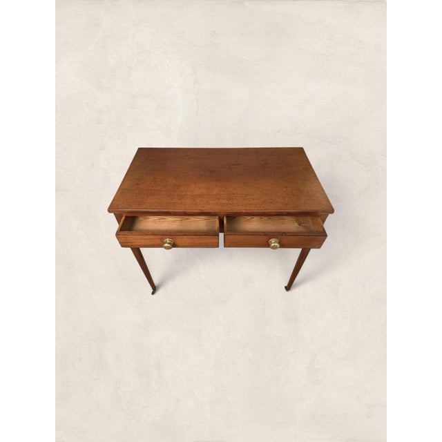 Victorian Late 19th Century English Victorian Mahogany Two-Drawer Writing Table For Sale - Image 3 of 6