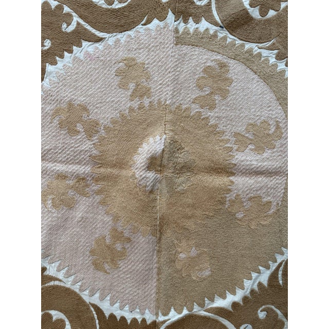 Boho Vintage Suzani from Uzbek, circa 1960s era. There are stains on this suzani. Dimension; 59'' x 61'' inches / 150 x...