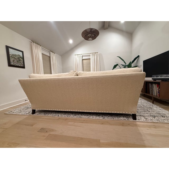 Lee Industries Ivory Herringbone Sofas With Down-Filled Cushions — Pair For Sale - Image 10 of 18