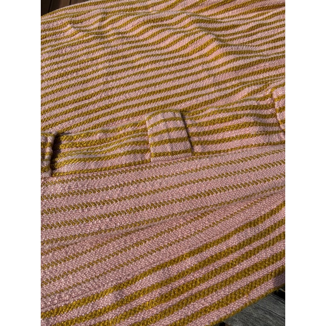 Anthropologie Single Curtain Panel of Pink and Chartreuse Stripes For Sale - Image 4 of 6