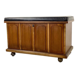 Mid-Century Modern Record Storage Bench For Sale