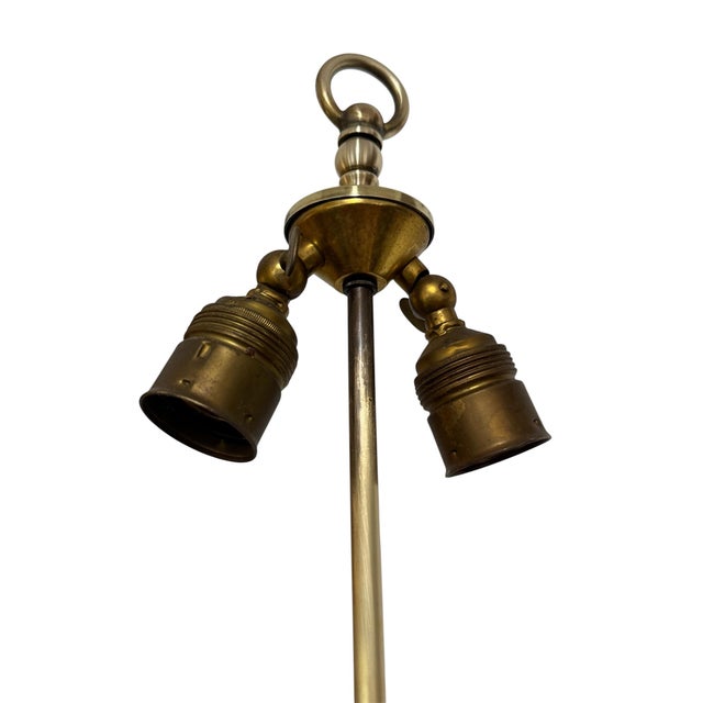 Hollywood Regency Table Lamp in Mahogany and Brass, England, 1970s, Set of 2 For Sale - Image 4 of 9