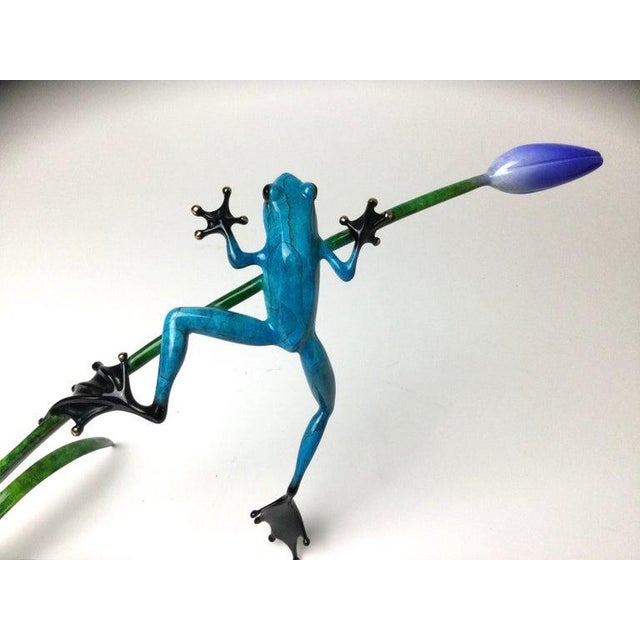 Frog & Tulip Bronze Sculpture by Frogman, Tim Cotterill 2006 451/500 With Papers For Sale - Image 4 of 12
