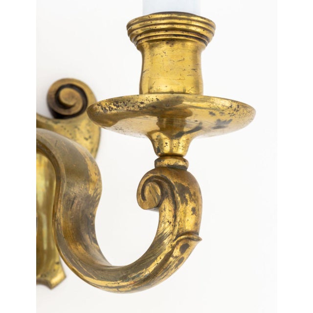 Mid 20th Century Mid 20th Century French Neoclassical Style Bronze Two-Branch Sconce For Sale - Image 5 of 7