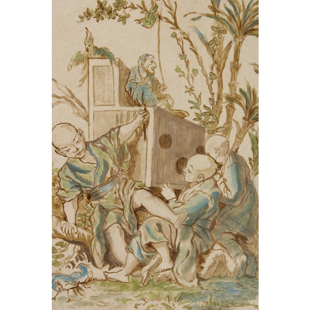 Pair Artist Signed Chinoiserie Style 2 Drawer Open Bookcases For Sale - Image 15 of 18