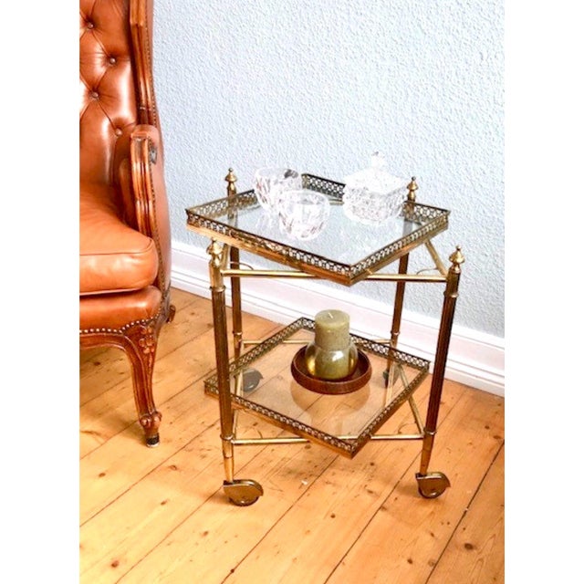 1950s Vintage Art Deco French Serving Trolley with Removable Tray, 1950s For Sale - Image 5 of 7